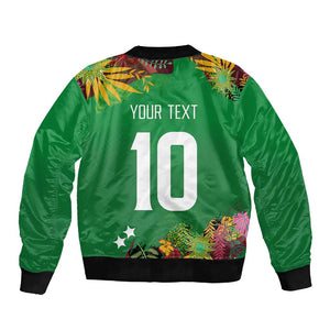Custom Afro-St Kitts and Nevis Cricket Patriots Sleeve Zip Bomber Jacket Caribbean Tropical Sporty - African Pride