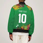 Custom Afro-St Kitts and Nevis Cricket Patriots Sleeve Zip Bomber Jacket Caribbean Tropical Sporty - African Pride