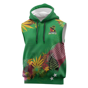 Custom Afro-St Kitts and Nevis Cricket Patriots Sleeveless Hoodie Caribbean Tropical Sporty - African Pride