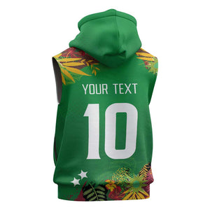 Custom Afro-St Kitts and Nevis Cricket Patriots Sleeveless Hoodie Caribbean Tropical Sporty - African Pride