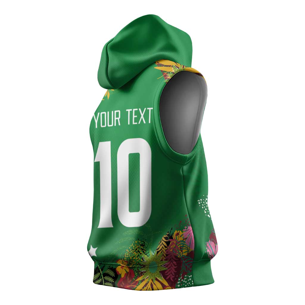 Custom Afro-St Kitts and Nevis Cricket Patriots Sleeveless Hoodie Caribbean Tropical Sporty - African Pride