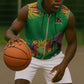Custom Afro-St Kitts and Nevis Cricket Patriots Sleeveless Zip Hoodie Caribbean Tropical Sporty - African Pride