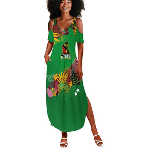 Custom Afro-St Kitts and Nevis Cricket Patriots Summer Maxi Dress Caribbean Tropical Sporty - African Pride