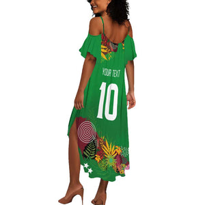 Custom Afro-St Kitts and Nevis Cricket Patriots Summer Maxi Dress Caribbean Tropical Sporty - African Pride