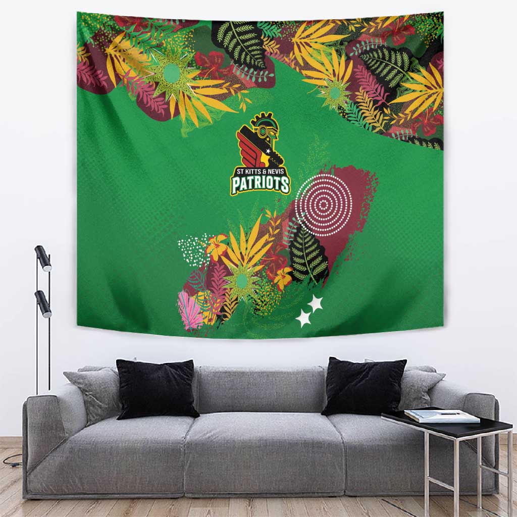 Afro-St Kitts and Nevis Cricket Patriots Tapestry Caribbean Tropical Sporty - African Pride