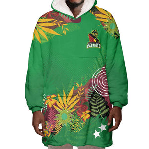 Custom Afro-St Kitts and Nevis Cricket Patriots Wearable Blanket Hoodie Caribbean Tropical Sporty - African Pride