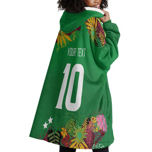 Custom Afro-St Kitts and Nevis Cricket Patriots Wearable Blanket Hoodie Caribbean Tropical Sporty - African Pride