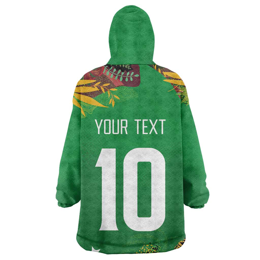 Custom Afro-St Kitts and Nevis Cricket Patriots Wearable Blanket Hoodie Caribbean Tropical Sporty - African Pride