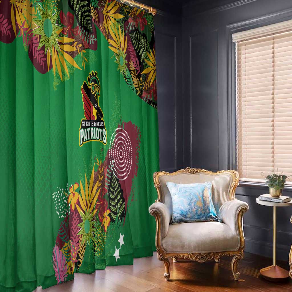 Afro-St Kitts and Nevis Cricket Patriots Window Curtain Caribbean Tropical Sporty - African Pride