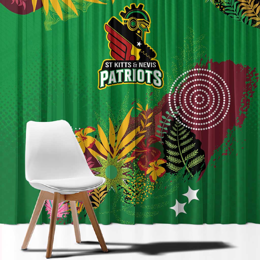 Afro-St Kitts and Nevis Cricket Patriots Window Curtain Caribbean Tropical Sporty - African Pride