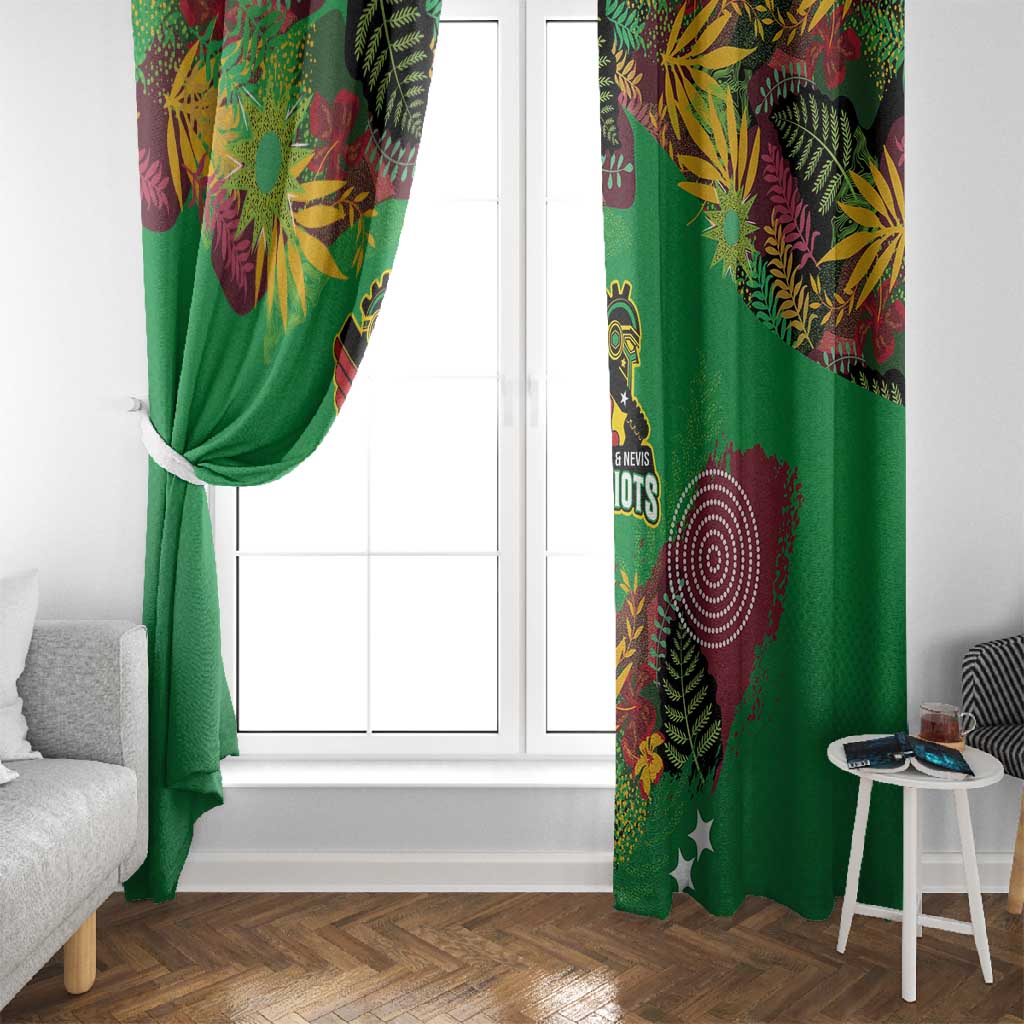 Afro-St Kitts and Nevis Cricket Patriots Window Curtain Caribbean Tropical Sporty - African Pride