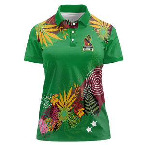 Custom Afro-St Kitts and Nevis Cricket Patriots Women Polo Shirt Caribbean Tropical Sporty - African Pride