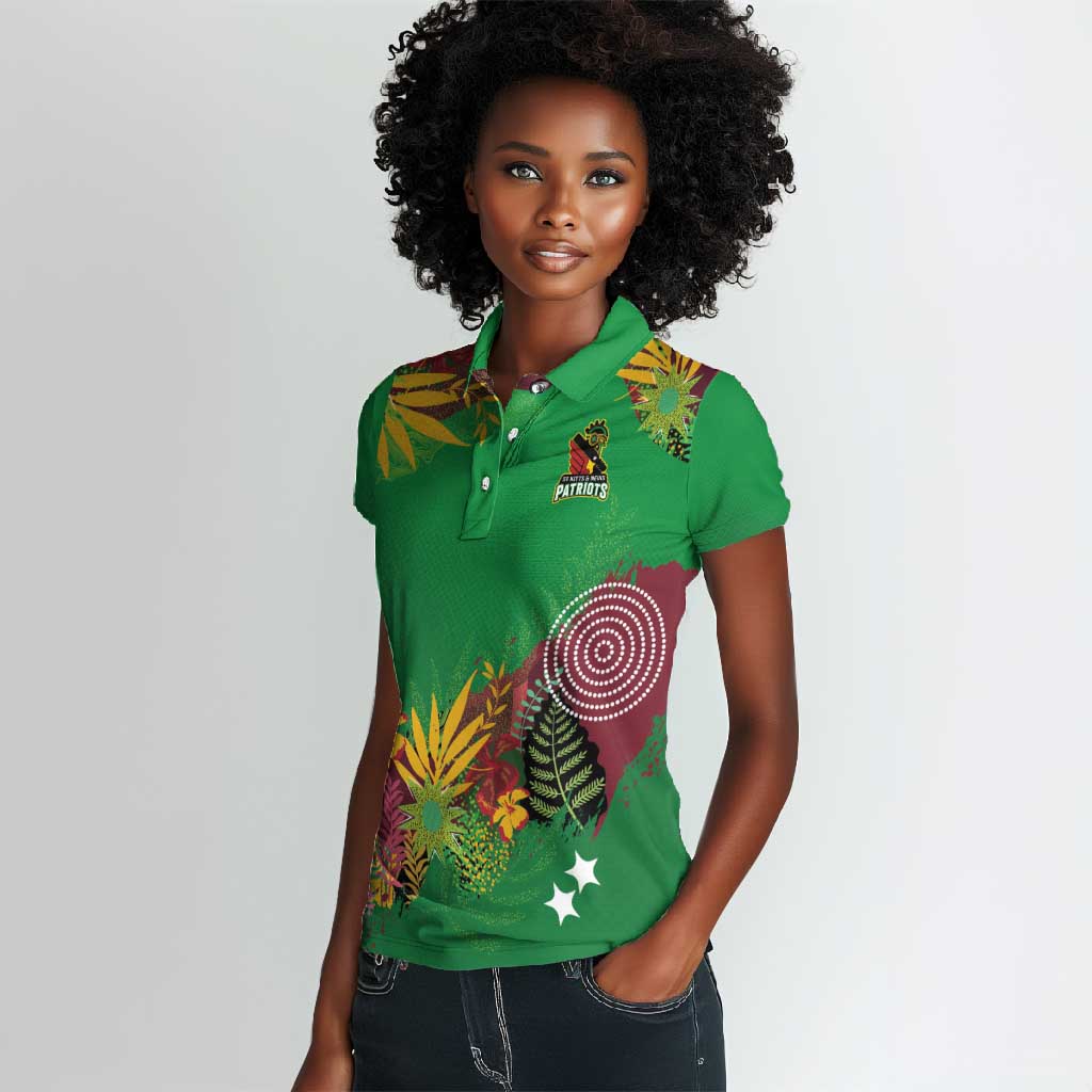 Custom Afro-St Kitts and Nevis Cricket Patriots Women Polo Shirt Caribbean Tropical Sporty - African Pride