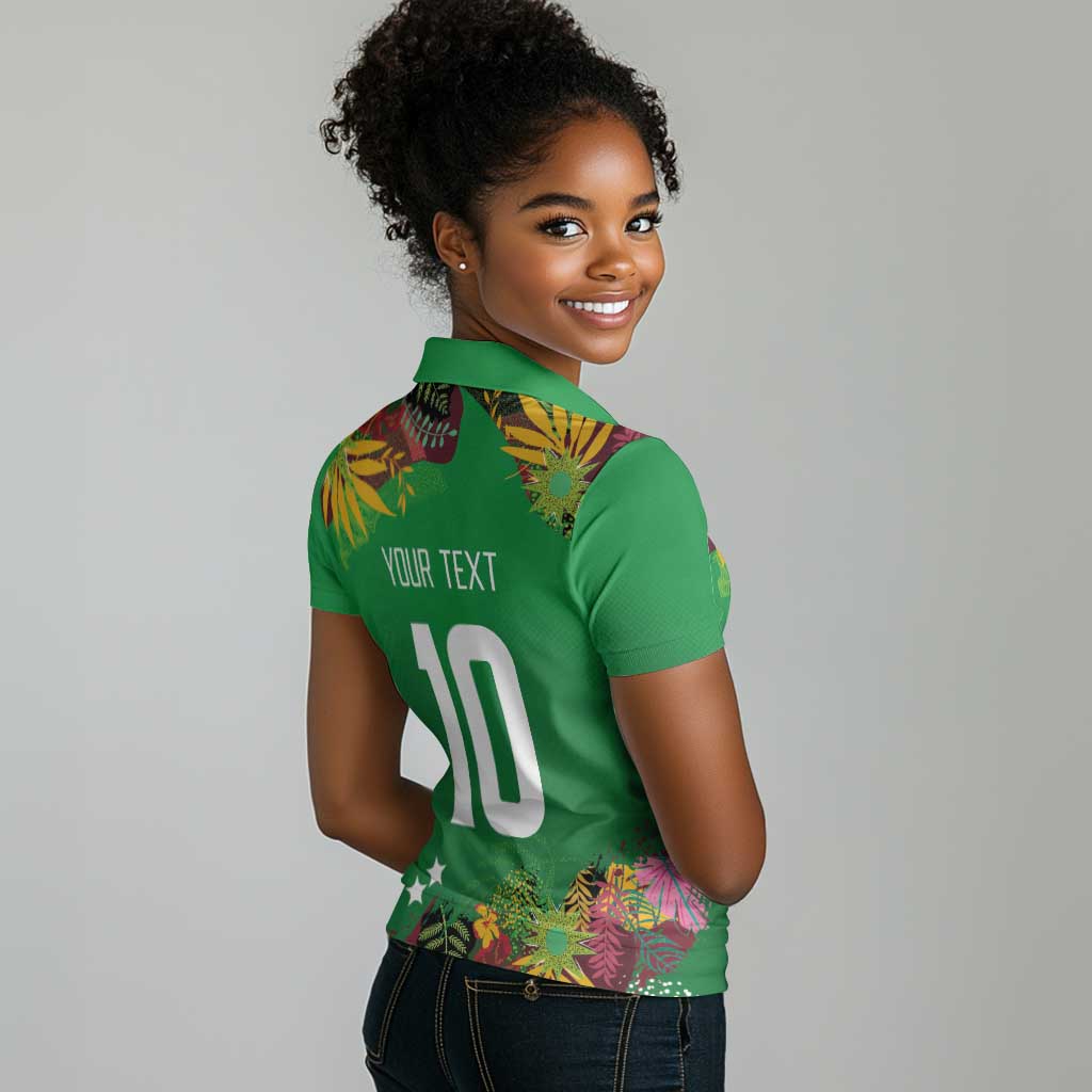 Custom Afro-St Kitts and Nevis Cricket Patriots Women Polo Shirt Caribbean Tropical Sporty - African Pride