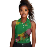 Custom Afro-St Kitts and Nevis Cricket Patriots Women Sleeveless Polo Shirt Caribbean Tropical Sporty - African Pride