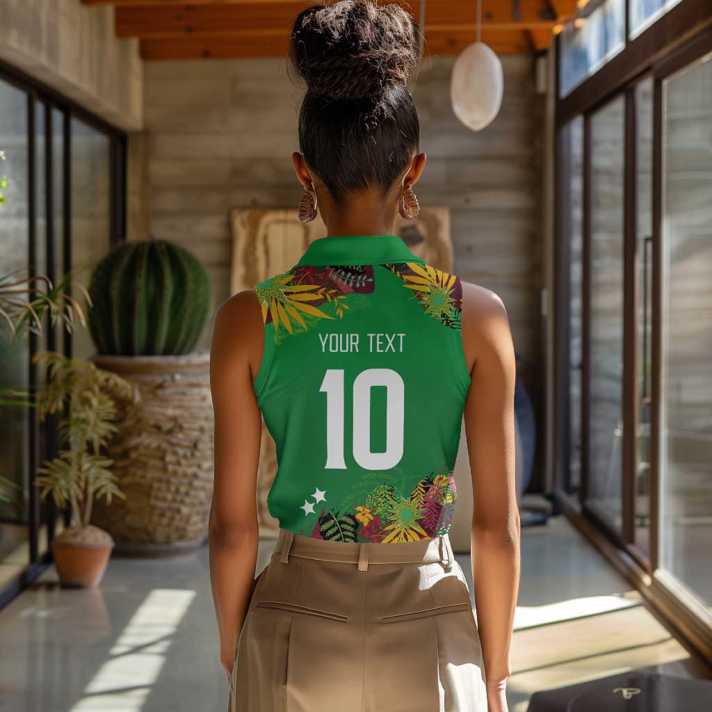 Custom Afro-St Kitts and Nevis Cricket Patriots Women Sleeveless Polo Shirt Caribbean Tropical Sporty - African Pride