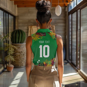 Custom Afro-St Kitts and Nevis Cricket Patriots Women Sleeveless Polo Shirt Caribbean Tropical Sporty - African Pride