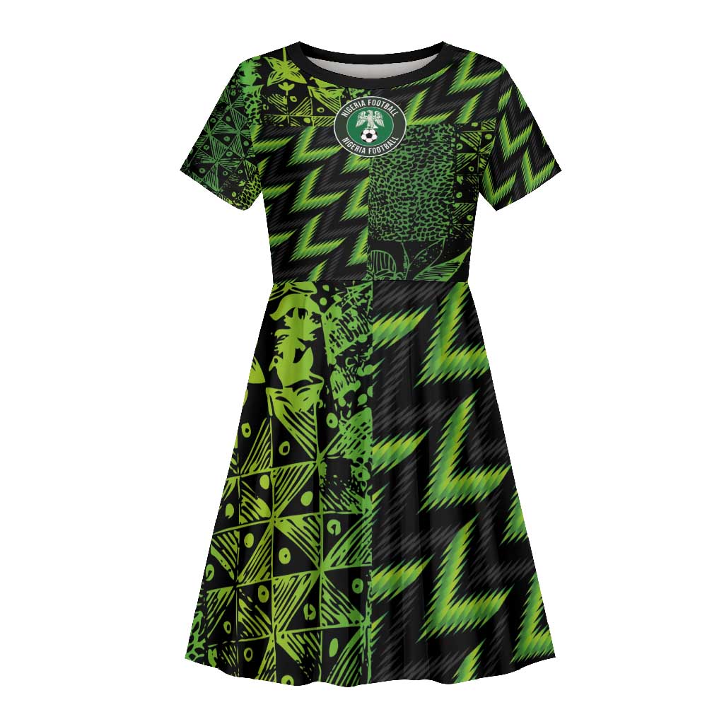 Nigeria Football Custom Kid Short Sleeve Dress Champions-Super Eagles - African Pride
