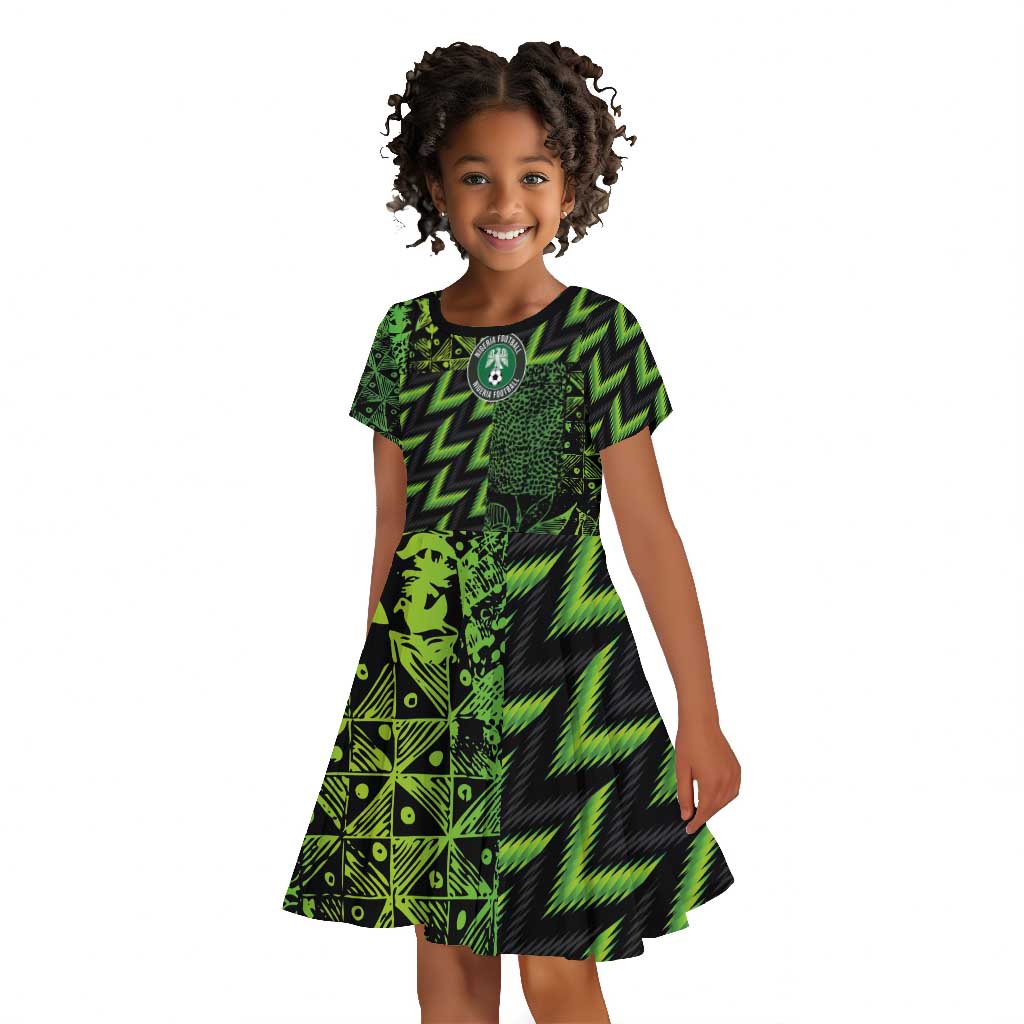Nigeria Football Custom Kid Short Sleeve Dress Champions-Super Eagles - African Pride
