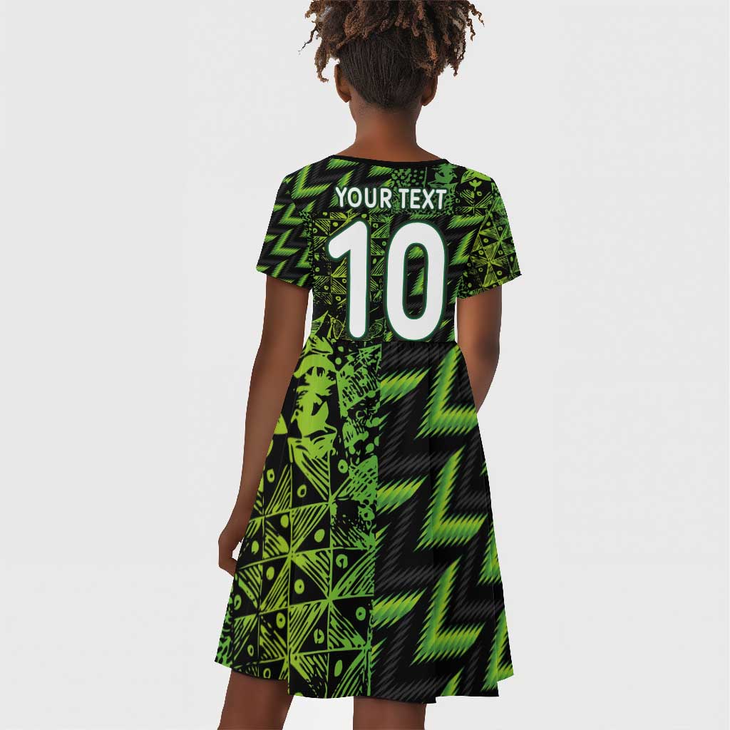 Nigeria Football Custom Kid Short Sleeve Dress Champions-Super Eagles - African Pride