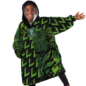 Nigeria Football Custom Kid Wearable Blanket Hoodie Champions-Super Eagles - African Pride