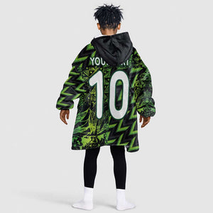 Nigeria Football Custom Kid Wearable Blanket Hoodie Champions-Super Eagles - African Pride