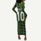 Nigeria Football Custom Long Sleeve Bodycon Dress Champions-Super Eagles - African Pride