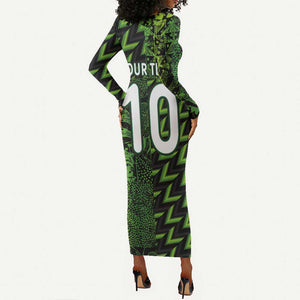 Nigeria Football Custom Long Sleeve Bodycon Dress Champions-Super Eagles - African Pride