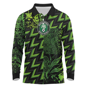 Nigeria Football Custom Long Sleeve Polo Shirt Champions-Super Eagles - African Pride