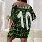 Nigeria Football Custom Off Shoulder Short Dress Champions-Super Eagles - African Pride