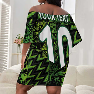 Nigeria Football Custom Off Shoulder Short Dress Champions-Super Eagles - African Pride