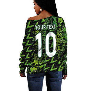 Nigeria Football Custom Off Shoulder Sweater Champions-Super Eagles - African Pride