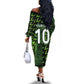 Nigeria Football Custom Off The Shoulder Long Sleeve Dress Champions-Super Eagles - African Pride