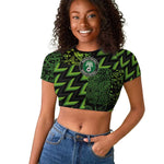 Nigeria Football Custom Raglan Cropped T shirt Champions-Super Eagles - African Pride
