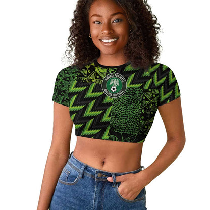 Nigeria Football Custom Raglan Cropped T shirt Champions-Super Eagles - African Pride