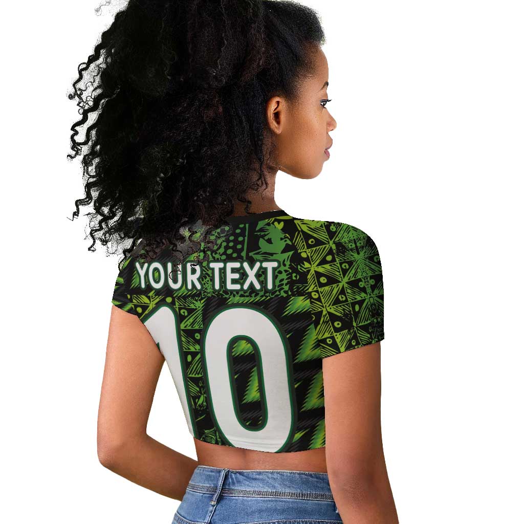 Nigeria Football Custom Raglan Cropped T shirt Champions-Super Eagles - African Pride