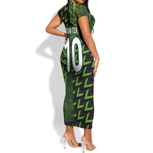 Nigeria Football Custom Short Sleeve Bodycon Dress Champions-Super Eagles - African Pride