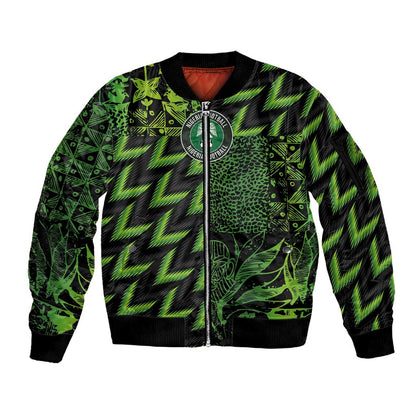 Nigeria Football Custom Sleeve Zip Bomber Jacket Champions-Super Eagles - African Pride