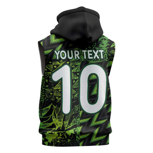 Nigeria Football Custom Sleeveless Zip Hoodie Champions-Super Eagles - African Pride