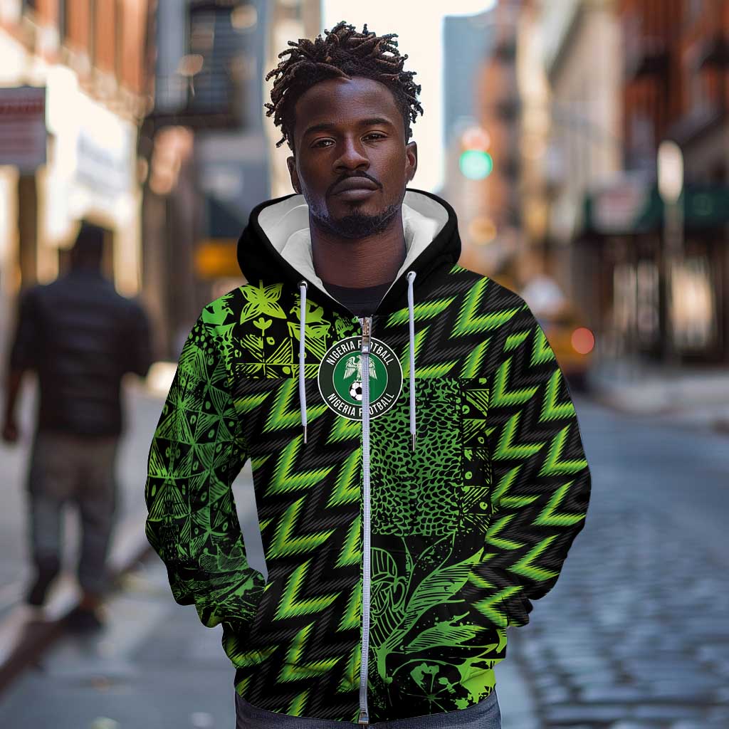 Nigeria Football Custom Zip Hoodie Champions-Super Eagles - African Pride