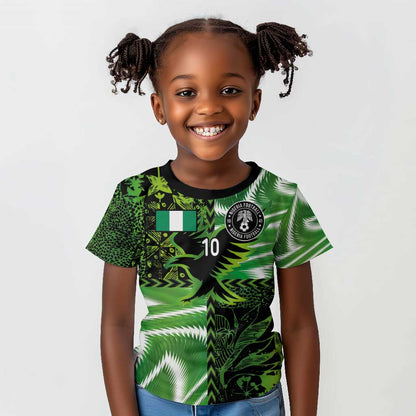 Nigeria Football Custom Kid T shirt Super Eagles-Africa Spirit - African Pride