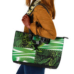 Nigeria Football Custom Leather Tote Bag Super Eagles-Africa Spirit - African Pride