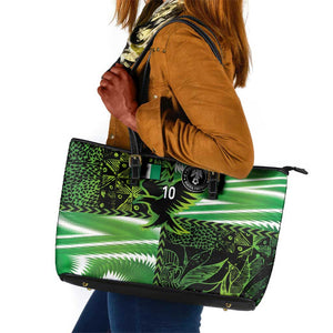 Nigeria Football Custom Leather Tote Bag Super Eagles-Africa Spirit - African Pride