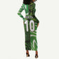 Nigeria Football Custom Long Sleeve Bodycon Dress Super Eagles-Africa Spirit - African Pride