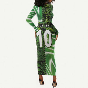 Nigeria Football Custom Long Sleeve Bodycon Dress Super Eagles-Africa Spirit - African Pride