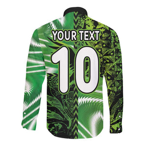 Nigeria Football Custom Long Sleeve Button Shirt Super Eagles-Africa Spirit - African Pride