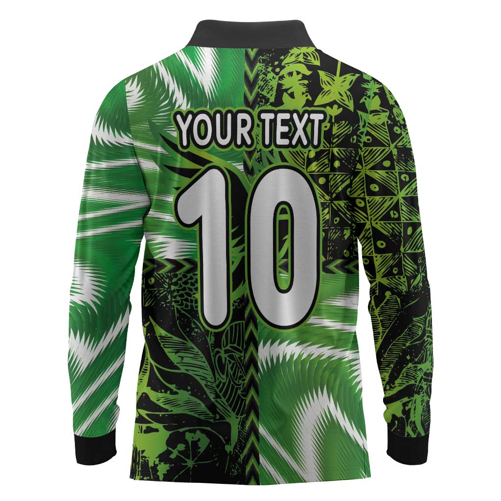 Nigeria Football Custom Long Sleeve Polo Shirt Super Eagles-Africa Spirit - African Pride