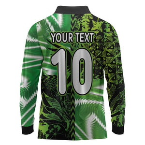 Nigeria Football Custom Long Sleeve Polo Shirt Super Eagles-Africa Spirit - African Pride