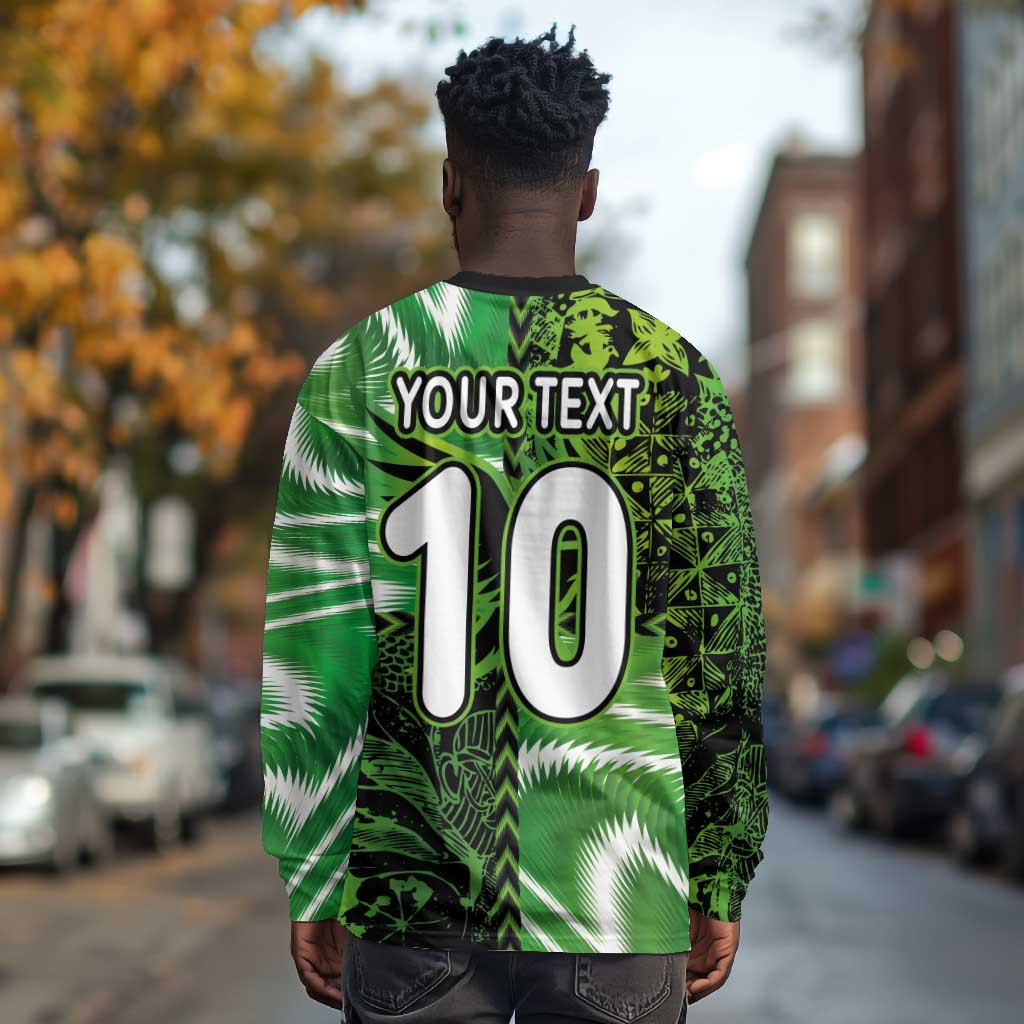 Nigeria Football Custom Long Sleeve Shirt Super Eagles-Africa Spirit - African Pride