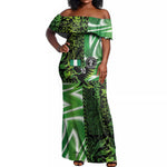 Nigeria Football Custom Off Shoulder Maxi Dress Super Eagles-Africa Spirit - African Pride